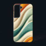 Terra Waves telefoonhoesje Samsung Galaxy Hoesje<br><div class="desc">Een rustgevend golfpatroon in aards sinaasappel,  beige en blauwgroen tinten,  waardoor je Android-telefoon kalme flow en balans krijgt.</div>