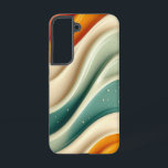 Terra Waves telefoonhoesje Samsung Galaxy Hoesje<br><div class="desc">Een rustgevend golfpatroon in aards sinaasappel,  beige en blauwgroen tinten,  waardoor je Android-telefoon kalme flow en balans krijgt.</div>