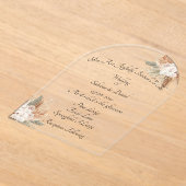 Terraccota & Cream Bloemen Trouwen Acryl Uitnodigingen (Laagn)