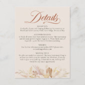 Terraccotta Cream Botanical Foliage Wedding Detail Informatiekaartje (Voorkant)