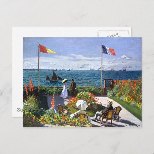 Terrace bij Sainte Adresse, Claude Monet Briefkaart (Voorkant / Achterkant)
