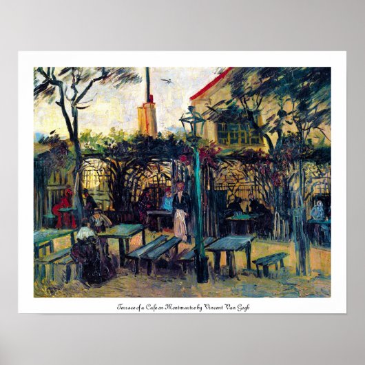 Terrace Cafe over Montmartre Vincent Van Gogh Poster (Voorkant)
