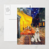 Terrace Cafe - wire Fox Terrier #1 Briefkaart (Voorkant / Achterkant)