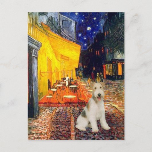 Terrace Cafe - wire Fox Terrier #1 Briefkaart (Voorkant)