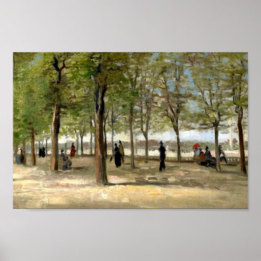 Terrace in de Luxemburgse tuinen (1886) Van Gogh A Poster (Voorkant)