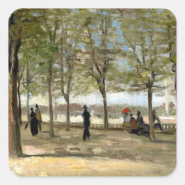 Terrace in Luxembourg Gardens (1886) Van Gogh art Vierkante Sticker