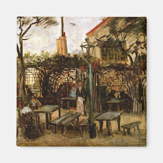 Terrace of Cafe Montmartre (F238)Van Gogh Fine Art Magneet (Voorkant)