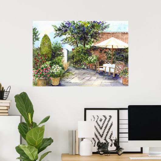 Terrace of the Manor House in Heslington York Poster (Thuiskantoor)