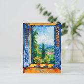 Terrace View of Mediterranean landscape. Painting Briefkaart (Staand voorkant)