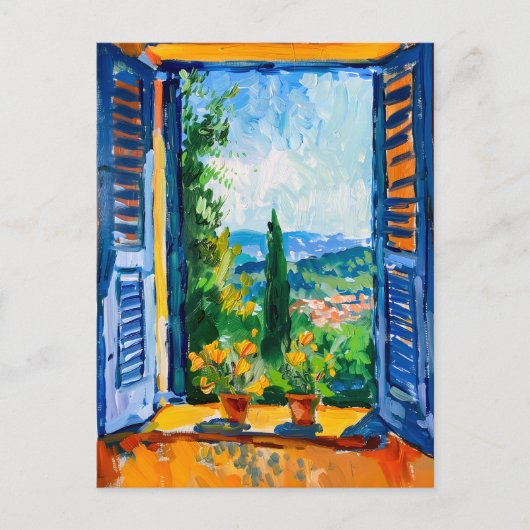 Terrace View of Mediterranean landscape. Painting Briefkaart (Voorkant)