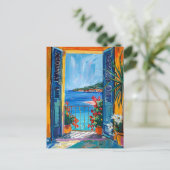 Terrace View of Mediterranean sea Briefkaart (Staand voorkant)
