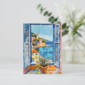Terrace View of Mediterranean sea Briefkaart (Staand voorkant)