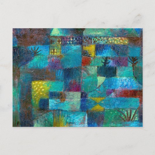 Terraced garden (1920) schilderij van Paul Klee Briefkaart (Voorkant)