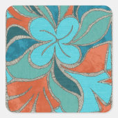 Terracool Bloom Bureaublad Organizer Vierkante Sticker (Voorkant)