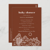 Terracota Baby shower Cactus Line Art woestijn Briefkaart (Voorkant / Achterkant)
