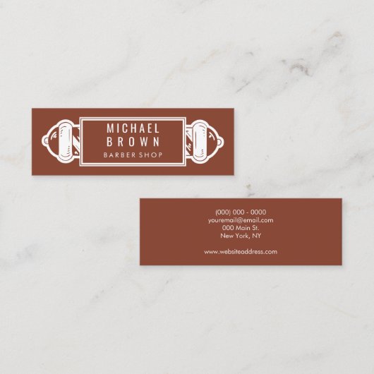 Terracota Barber Pole | kapper | Haarstylist Mini Visitekaartje (Voorkant / Achterkant)