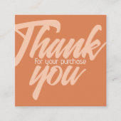 Terracota Bedankt voor uw aankoop Vierkante Visitekaartje (Voorkant)