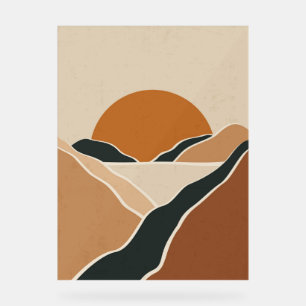 Terracota berglandschap acryl bord