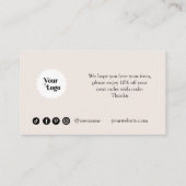 Terracota-bestelling Bedankt Small Business Market Visitekaartje (Achterkant)