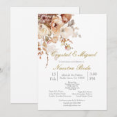 Terracota bruiloft uitnodiging in het Spaans (Voorkant / Achterkant)