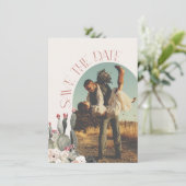 Terracota en Cactus Bewaar de datum Foto Kaart (Staand voorkant)