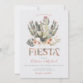 Terracota en Cactus Bruiloft Fiesta uitnodigingen (Voorkant)