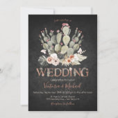 Terracota en Cactus Bruiloft Fiesta uitnodigingen (Voorkant)