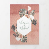 Terracota en Cactus Bruiloft Tri-Fold Uitnodiging (Cover)