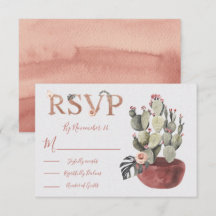 Terracota en Cactus Trouwantwoordkaarten RSVP