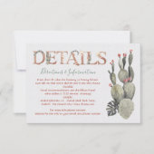 Terracota en Cactus trouwgegevens en info kaart (Voorkant)