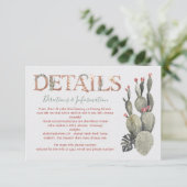 Terracota en Cactus trouwgegevens en info kaart (Staand voorkant)