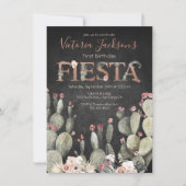 Terracota en Cactus Verjaardag Fiesta Party Kaart (Voorkant)
