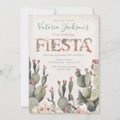 Terracota en Cactus Verjaardag Fiesta Party Kaart (Voorkant)