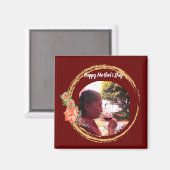 Terracota en Goud Moederdag Custom Photo Magneet (Voorkant / Achterkant)