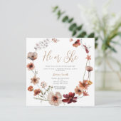 Terracota Floral Geslacht onthullen hij of zij Kaart (Staand voorkant)