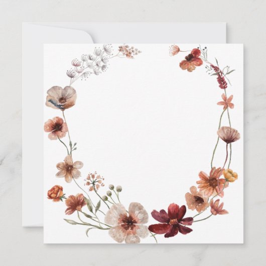 Terracota Floral Geslacht onthullen hij of zij Kaart (Achterkant)