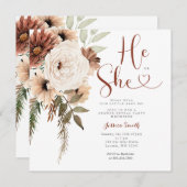 Terracota Floral Geslacht onthullen hij of zij Kaart (Voorkant / Achterkant)