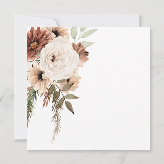 Terracota Floral Geslacht onthullen hij of zij Kaart (Achterkant)