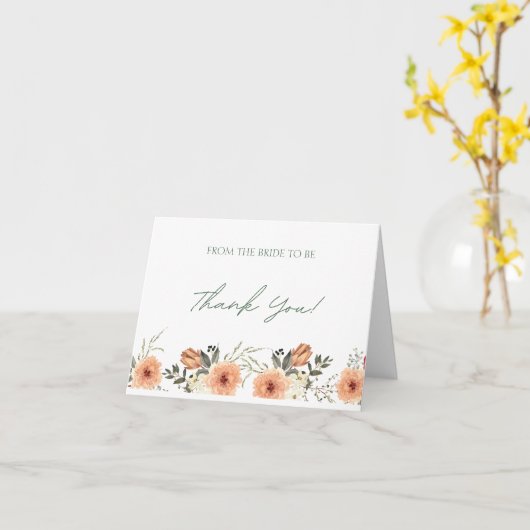 Terracota Flower Vrijgezellenfeest Dank u kaart (Gele Bloem)