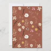 Terracota Kleurrijke Wildflowers Boho Wedding Kaart (Achterkant)