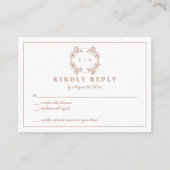  Terracota Monogram Bruiloft RSVP Kaart (Voorkant)