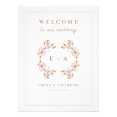  Terracota Monogram Bruiloft Welkomstbord Foto Afdruk (Voorkant)