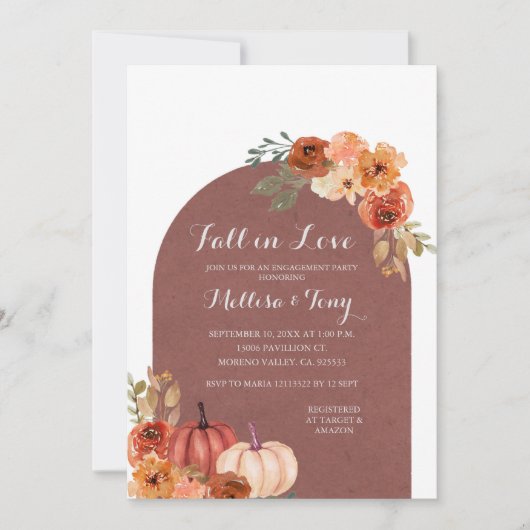 Terracota Oranje pompoen verliefd Kaart (Voorkant)