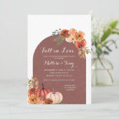 Terracota Oranje pompoen verliefd Kaart (Staand voorkant)