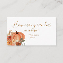 Terracota pomkin Vrijgezellenfeest Hoeveel Snoepje Informatiekaartje