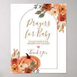 Terracota Pumpkin-Baby shower gebeden voor Baby Poster