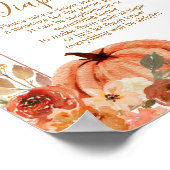 Terracota Pumpkin Baby shower Night Diapers Poster (Hoek)