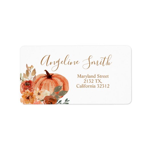 Terracota Pumpkin Boho Arch Floral Baby shower Etiket (Voorkant)
