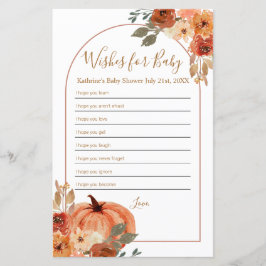 Terracota Pumpkin Floral wenst Baby