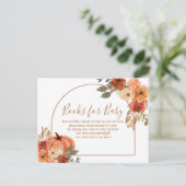 Terracota Pumpkin Rustic Floral Books for Baby Briefkaart (Staand voorkant)